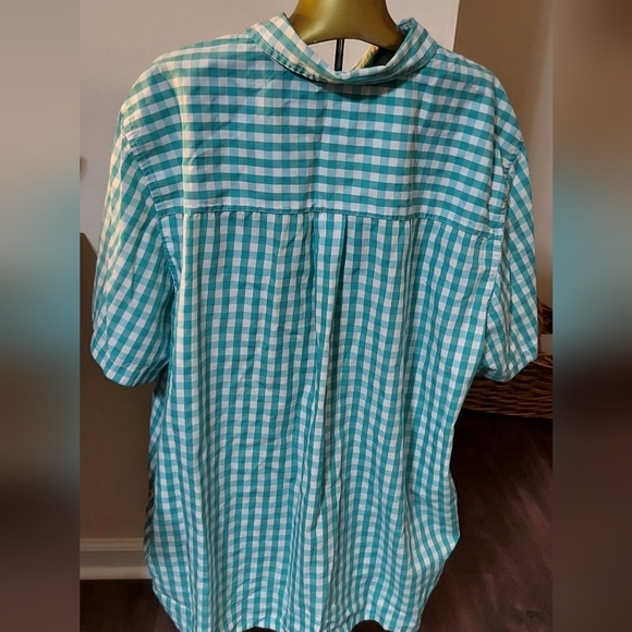 * KingSize green check ss shirt, 3xl big - Picture 3 of 7